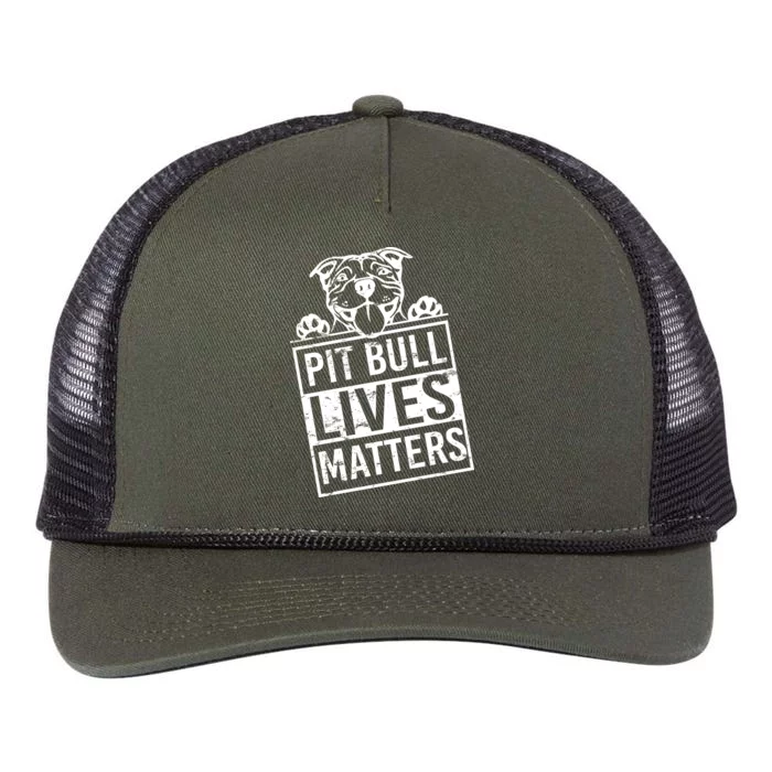 Pit Bull Lives Matters Retro Rope Trucker Hat Cap