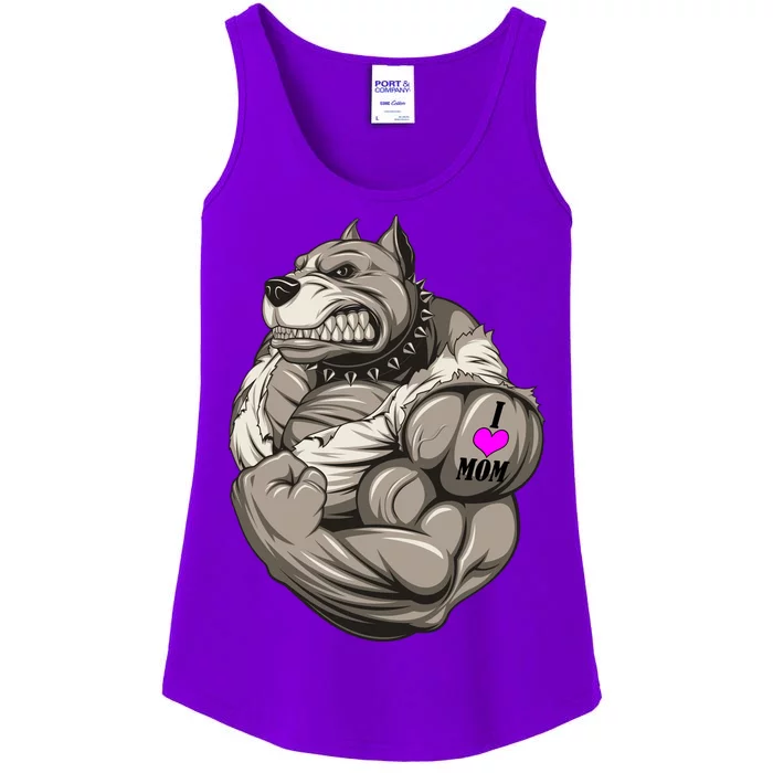 Pit Bull Loves Mom Ladies Essential Tank