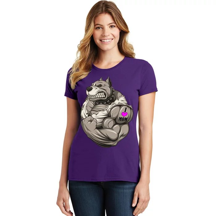 Pit Bull Loves Mom Women's T-Shirt