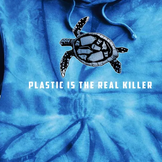 Plastic Is The Real Killer Costume Turtle Save Ocean Gift Tie Dye Hoodie