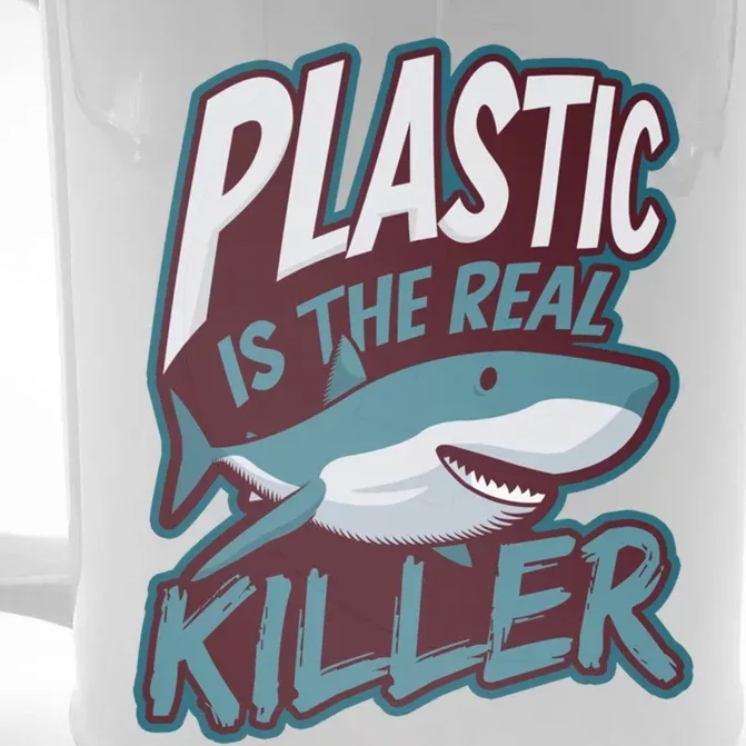 Plastic Is The Real Killer Design Shark Lover Gift Front & Back Beer Stein