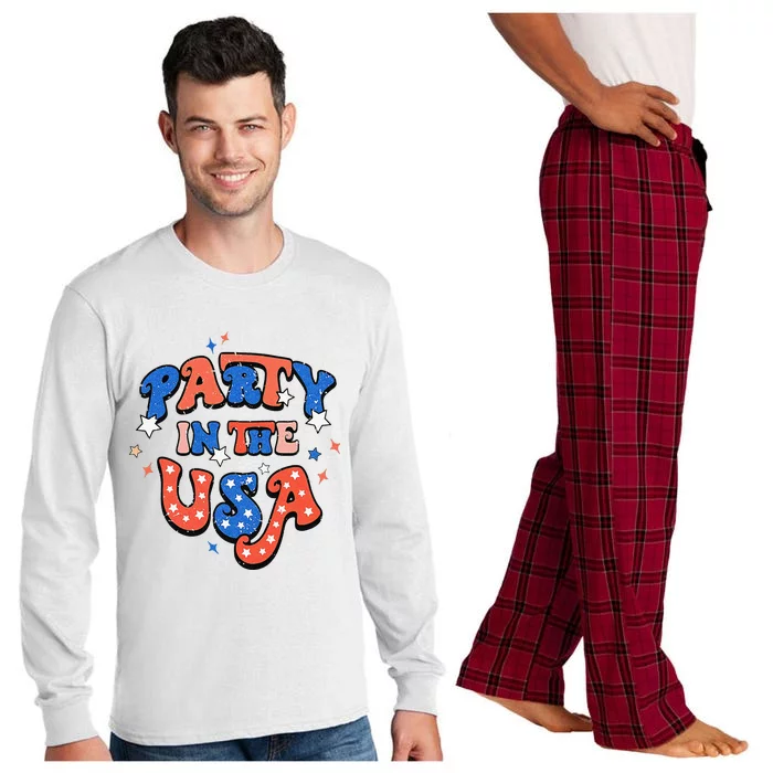 Party In The USA 4th Of July Independence Day USA Vintage Long Sleeve Pajama Set