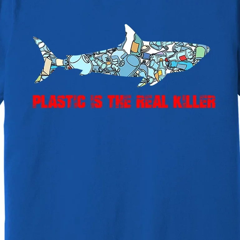 Plastic Is The Real Killer Costume Shark Save Ocean Cool Gift Premium T-Shirt