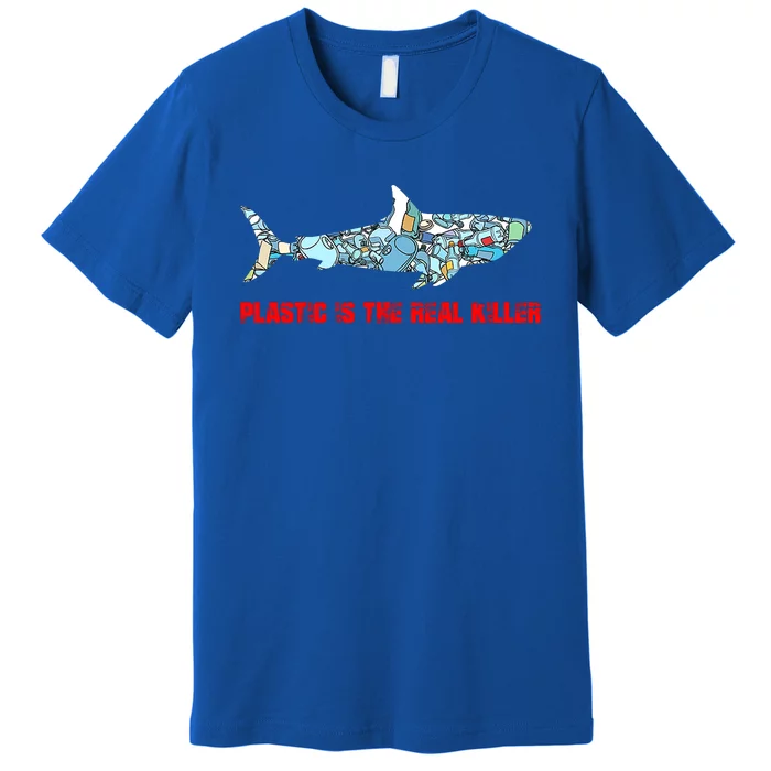 Plastic Is The Real Killer Costume Shark Save Ocean Cool Gift Premium T-Shirt