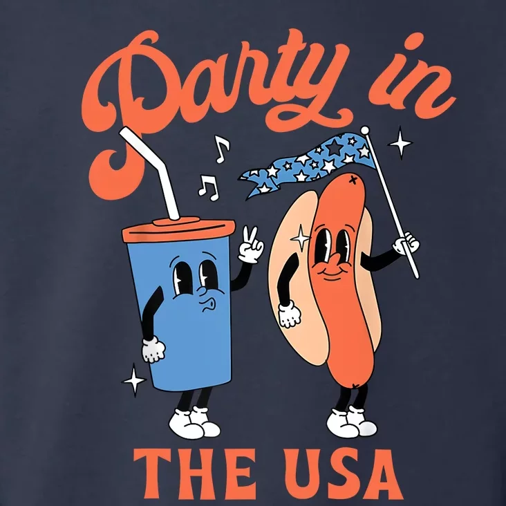 Party In The Usa Hot Dog Love USA Funny 4th Of July Toddler Hoodie