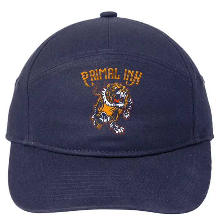 Primal Ink Tattoo Lovers Fierce Tiger Gift 7-Panel Snapback Hat