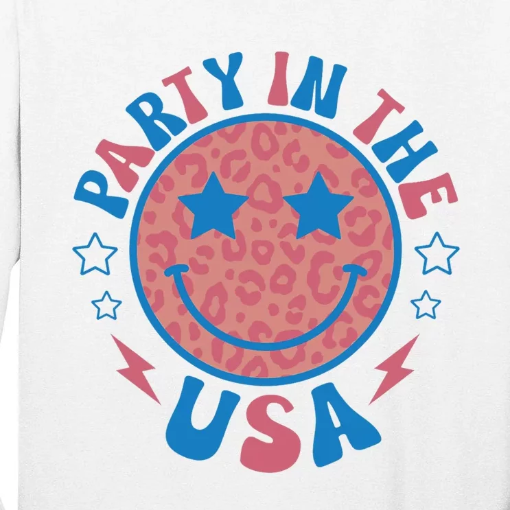 Party In The USA 4th Of July Preppy Smile Tall Long Sleeve T-Shirt