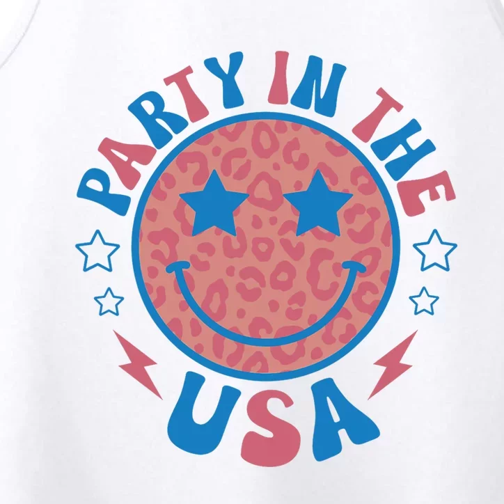 Party In The USA 4th Of July Preppy Smile Performance Tank