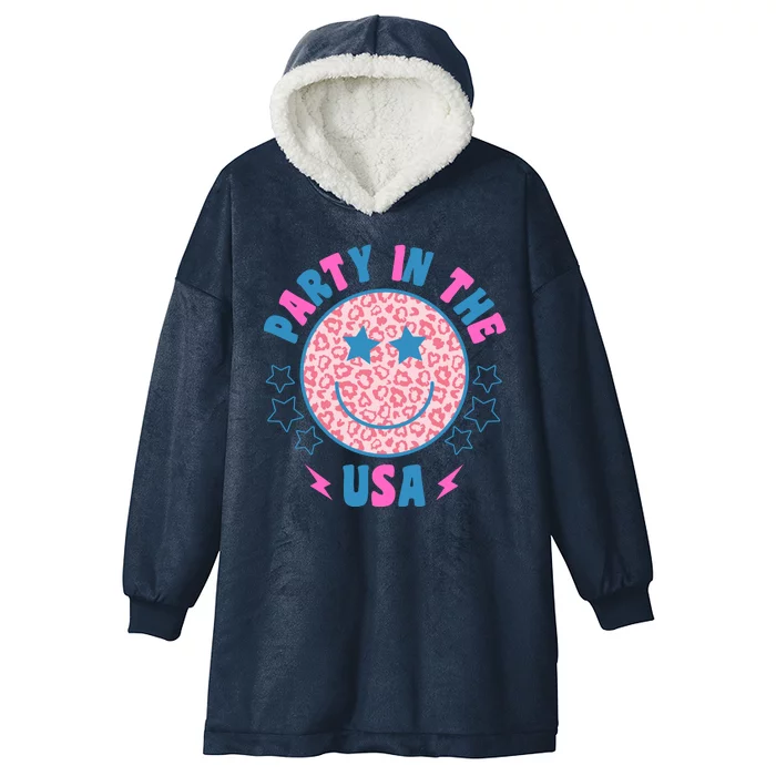 Party In The Usa Retro Star Smile Hooded Wearable Blanket