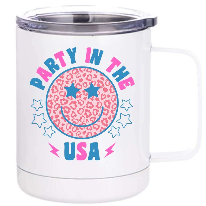 Party In The Usa Retro Star Smile Front & Back 12oz Stainless Steel Tumbler Cup