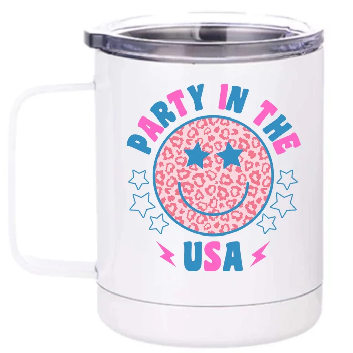 Party In The Usa Retro Star Smile Front & Back 12oz Stainless Steel Tumbler Cup