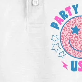 Party In The Usa Retro Star Smile Dry Zone Grid Performance Polo