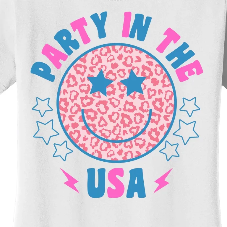 Party In The Usa Retro Star Smile Women's T-Shirt