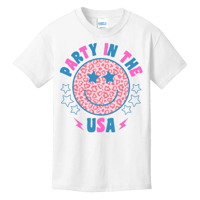 Party In The Usa Retro Star Smile Kids T-Shirt