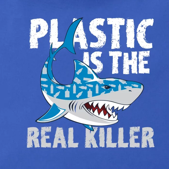 Plastic Is The Real Killer Save Shark Environt Awareness Gift Zip Tote Bag