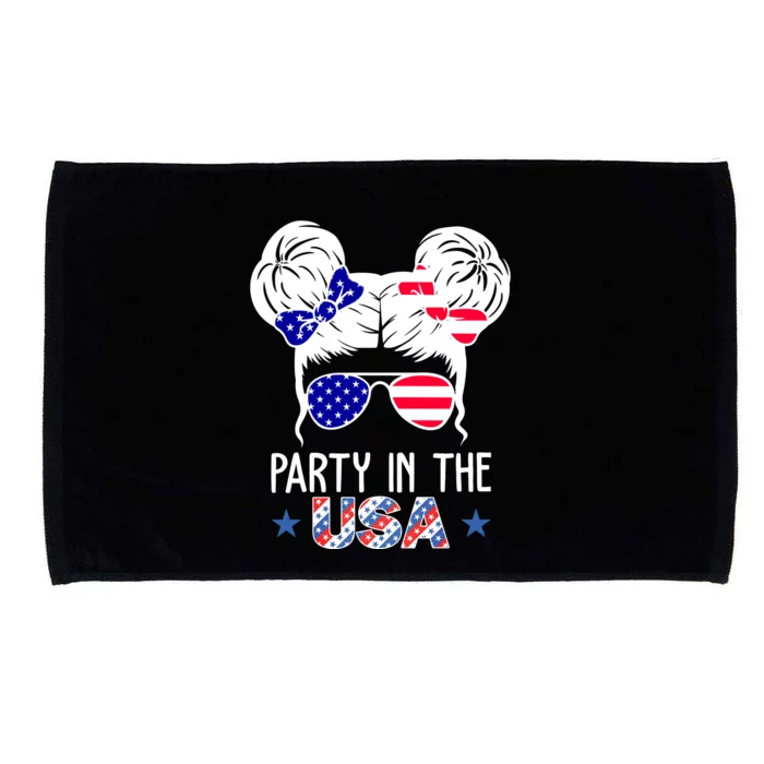 Party In The Usa Hair Bun 4th Of July Microfiber Hand Towel