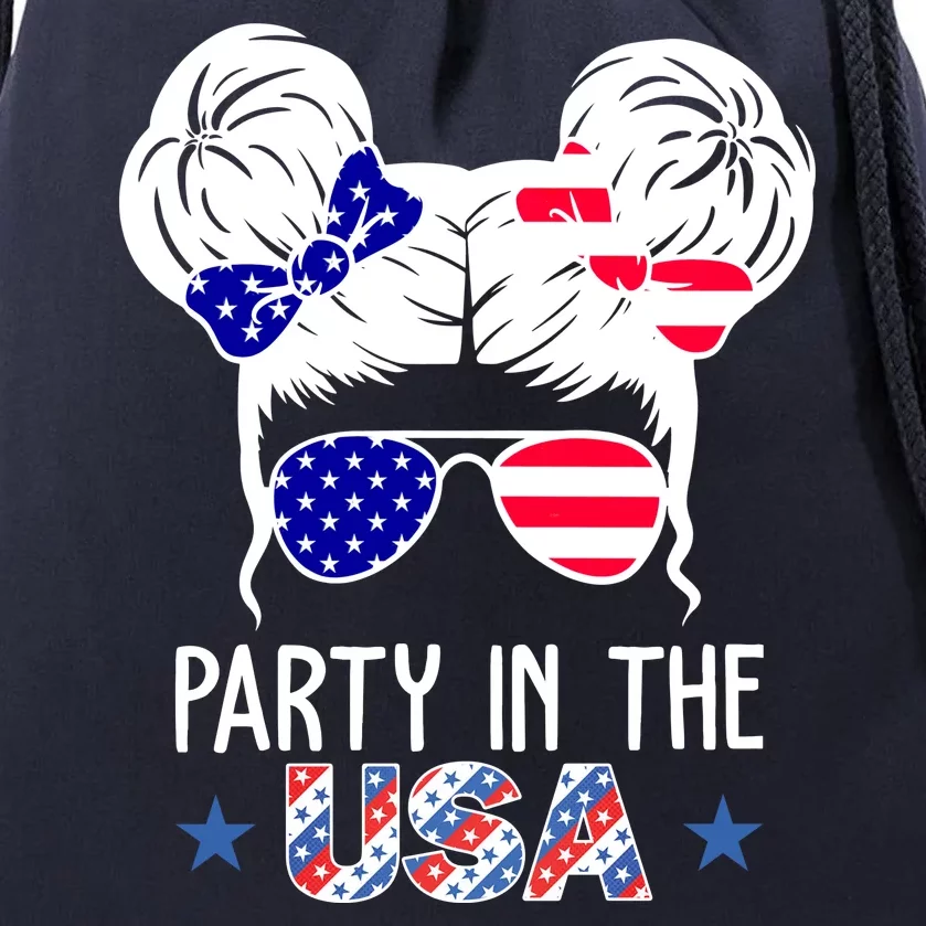 Party In The Usa Hair Bun 4th Of July Drawstring Bag