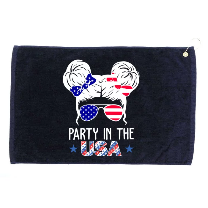 Party In The Usa Hair Bun 4th Of July Grommeted Golf Towel