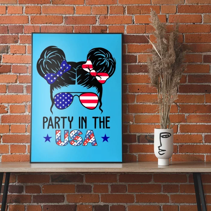 Party In The Usa Hair Bun 4th Of July Poster