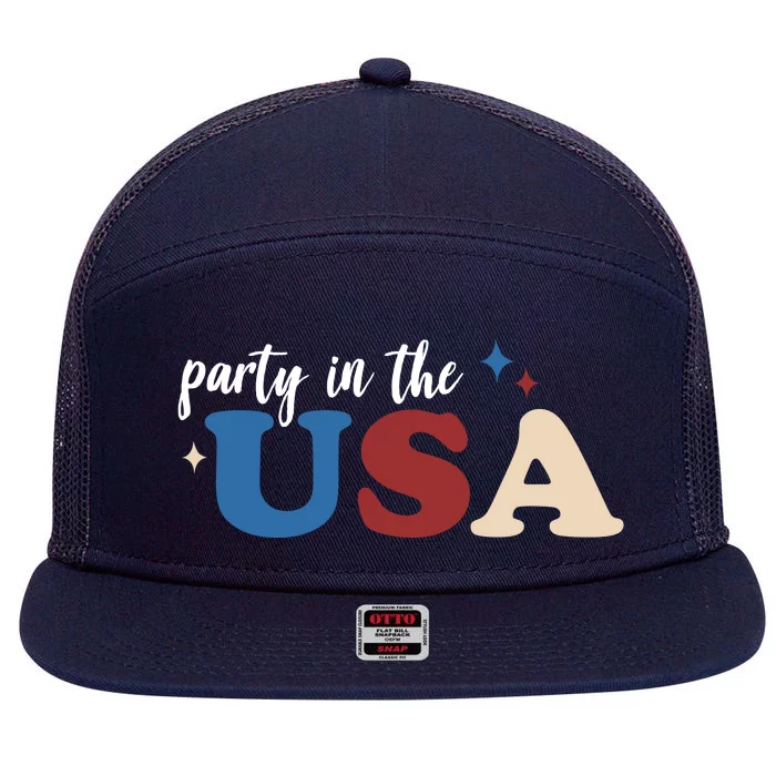 Party In The USA Holiday Festive 7 Panel Mesh Trucker Snapback Hat