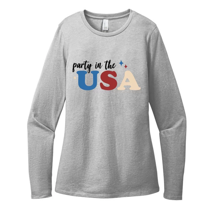 Party In The USA Holiday Festive Womens CVC Long Sleeve Shirt