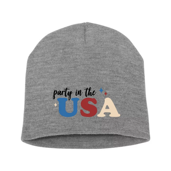 Party In The USA Holiday Festive Short Acrylic Beanie