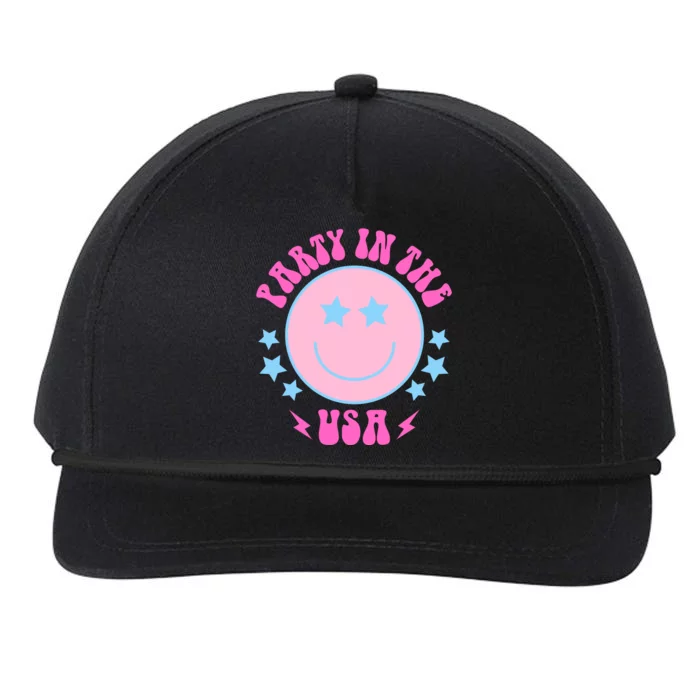 Party In The USA Retro Star Smile Snapback Five-Panel Rope Hat