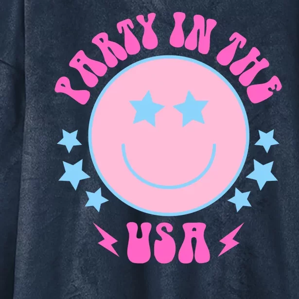 Party In The USA Retro Star Smile Hooded Wearable Blanket