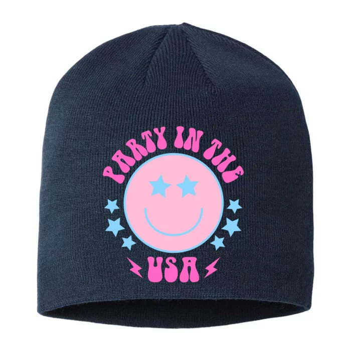 Party In The USA Retro Star Smile 8 1/2in Sustainable Knit Beanie