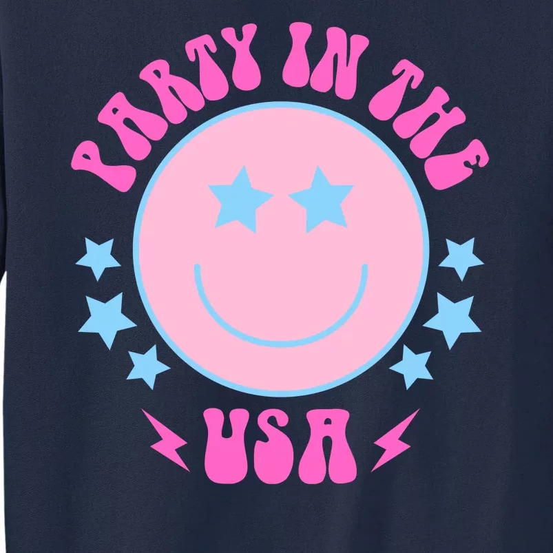 Party In The USA Retro Star Smile Tall Sweatshirt