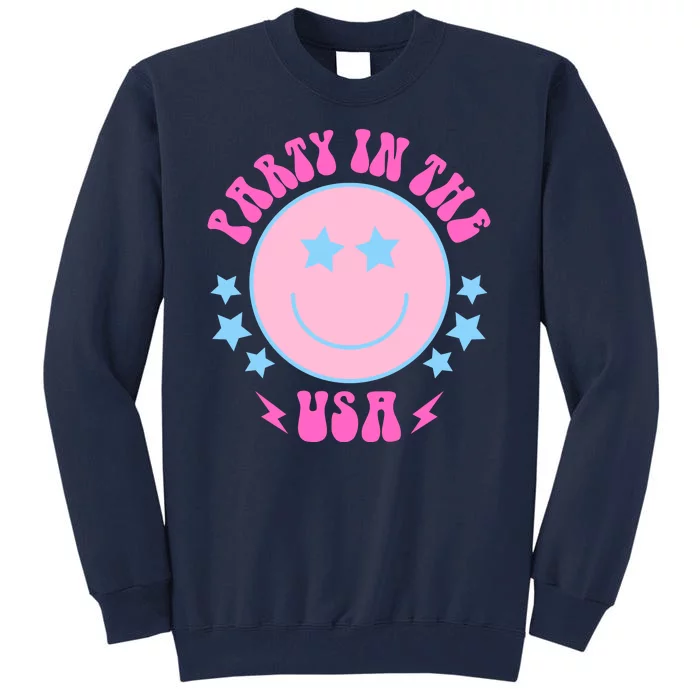 Party In The USA Retro Star Smile Tall Sweatshirt