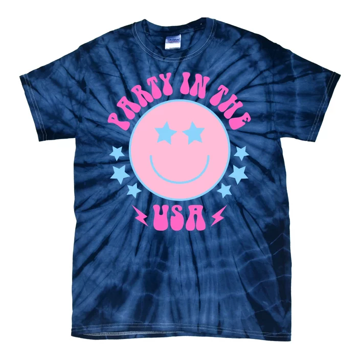 Party In The USA Retro Star Smile Tie-Dye T-Shirt