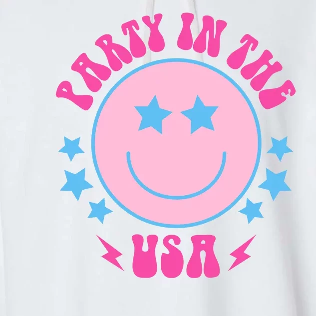 Party In The USA Retro Star Smile Garment-Dyed Fleece Hoodie