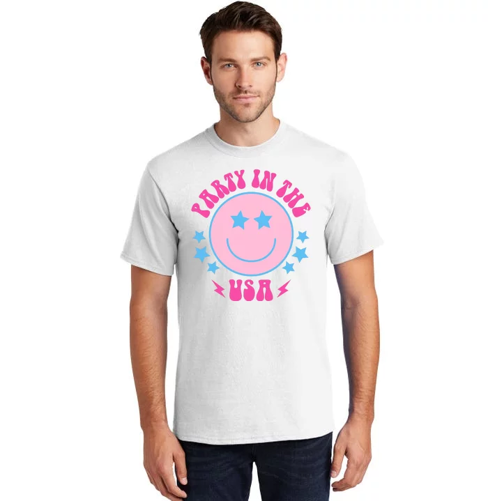 Party In The USA Retro Star Smile Tall T-Shirt