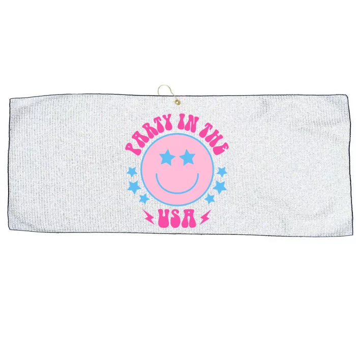 Party In The USA Retro Star Smile Large Microfiber Waffle Golf Towel