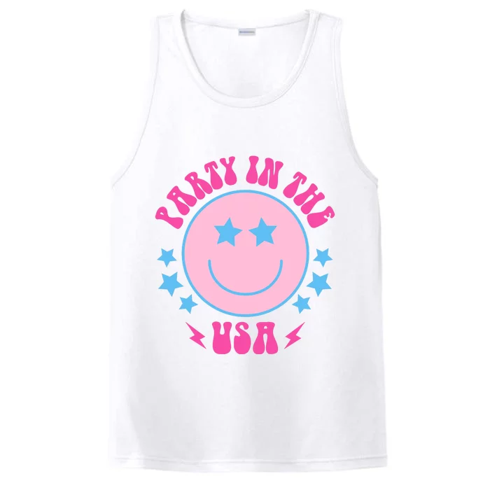 Party In The USA Retro Star Smile Performance Tank