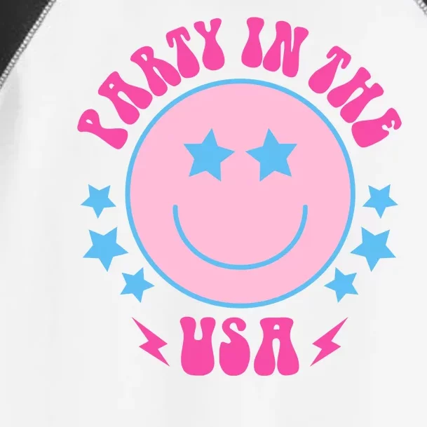 Party In The USA Retro Star Smile Toddler Fine Jersey T-Shirt