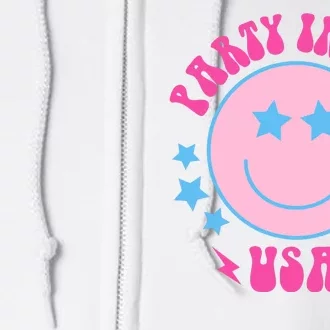 Party In The USA Retro Star Smile Full Zip Hoodie