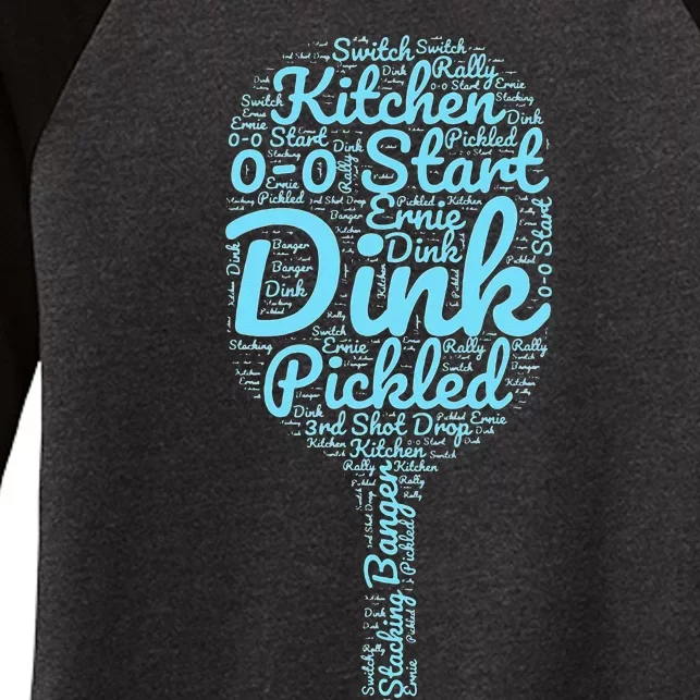 Pickleball improves the phrases of the memory drink player Women's Tri-Blend 3/4-Sleeve Raglan Shirt