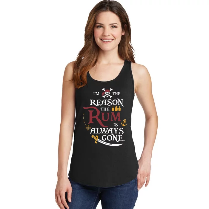 Pirate IM The Reason The Rum Is Always Gone Ladies Essential Tank