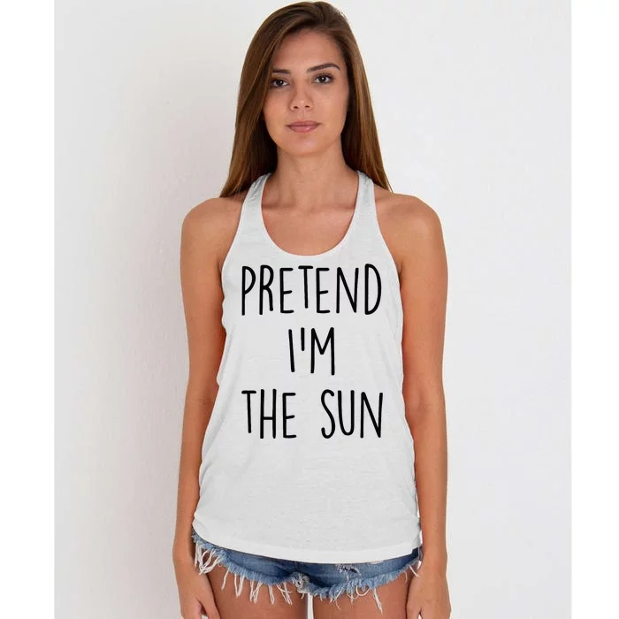 Pretend IM The Sun Costume Funny Halloween Party Women's Knotted Racerback Tank