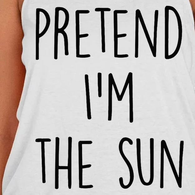 Pretend IM The Sun Costume Funny Halloween Party Women's Knotted Racerback Tank