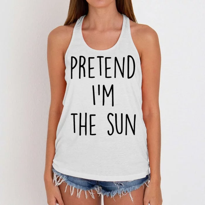 Pretend IM The Sun Costume Funny Halloween Party Women's Knotted Racerback Tank