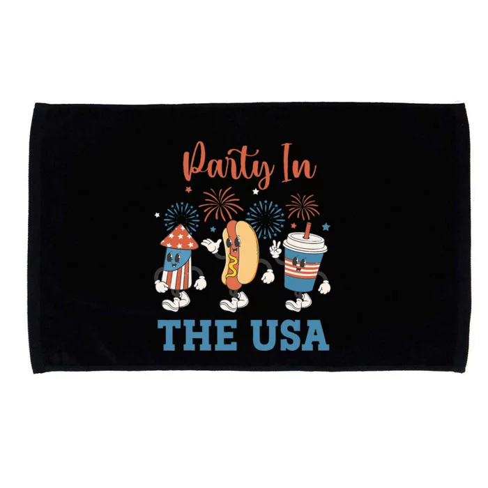 Party In The USA 4th Of July Funny Party USA Summer Family Microfiber Hand Towel