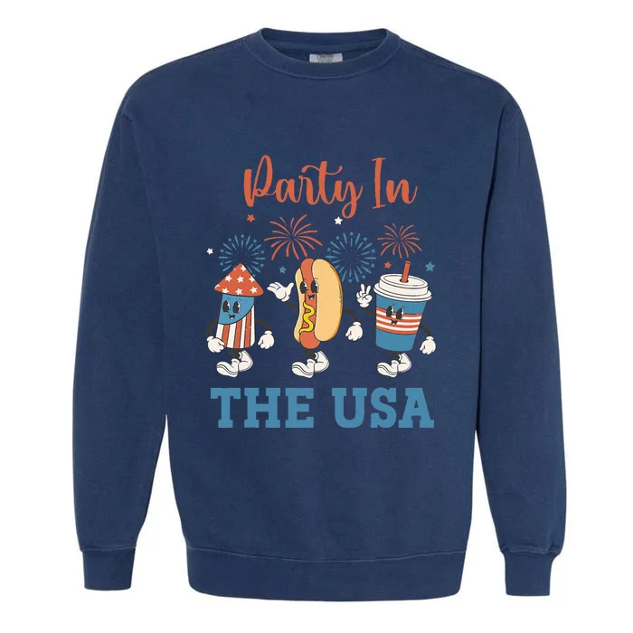 Party In The USA 4th Of July Funny Party USA Summer Family Garment-Dyed Sweatshirt