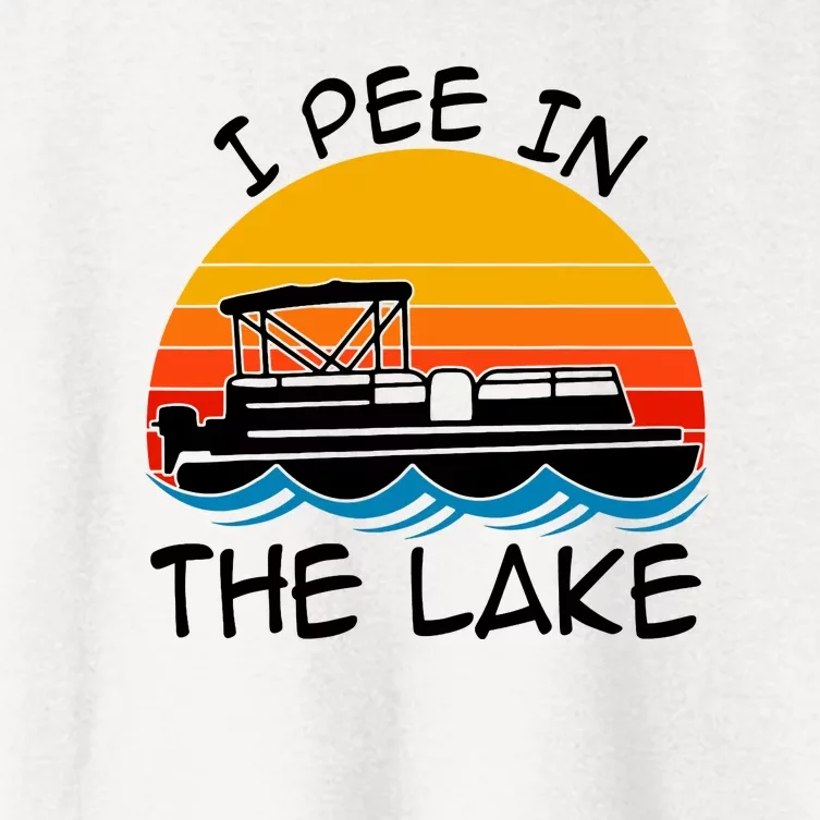 Pee In The Lake Retro Boating Women's Crop Top Tee