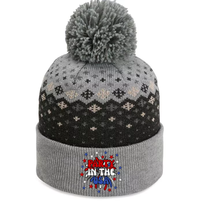 Party In The Usa Festive 4th Of July Celebration The Baniff Cuffed Pom Beanie