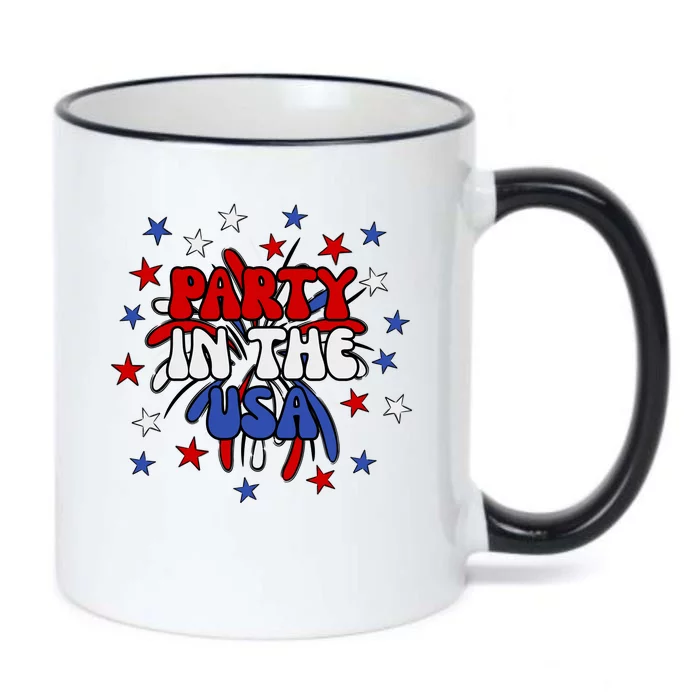 Party In The Usa Festive 4th Of July Celebration Black Color Changing Mug