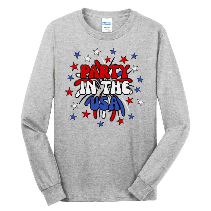 Party In The Usa Festive 4th Of July Celebration Tall Long Sleeve T-Shirt