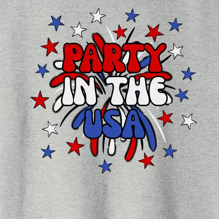 Party In The Usa Festive 4th Of July Celebration Women's Crop Top Tee